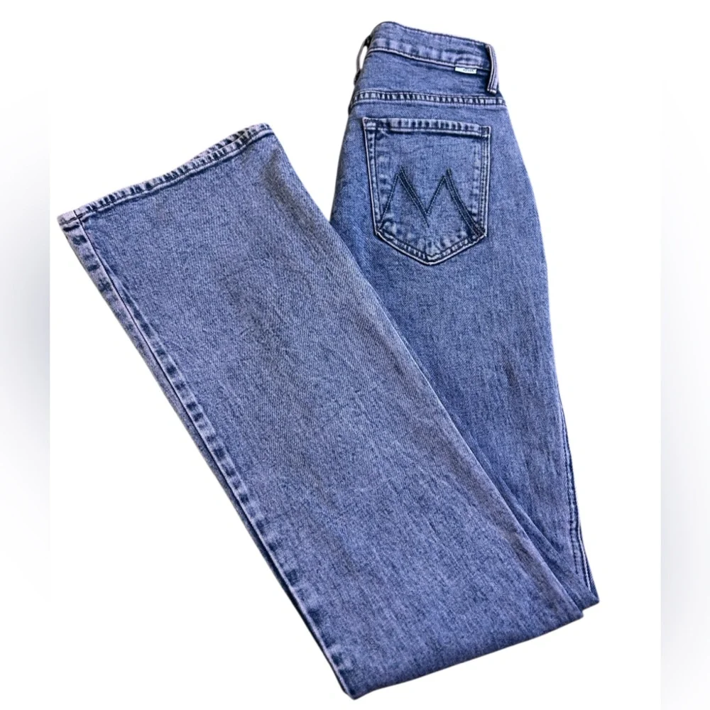 MOTHER The Desperado Heel Paisley Purple High Rise Flare Jeans 25 Retro - Picture 2 of 16